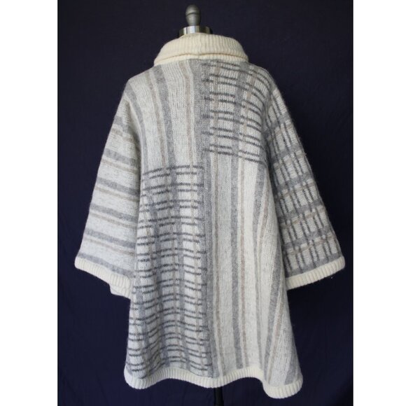 ICEWARE Vintage wool ponco cape jacket shawl aztec Fair Isles Icelandic Nordic - Picture 9 of 10
